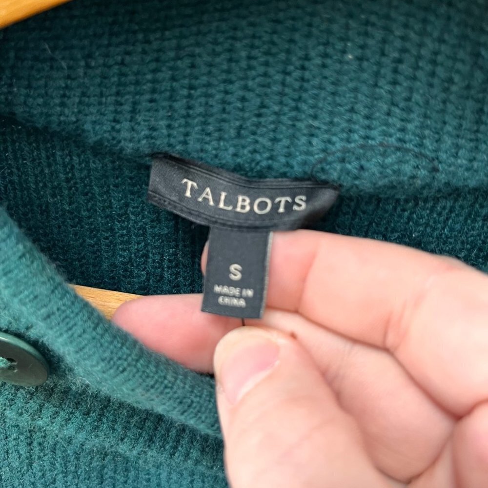 NEW Talbots Double Button Cardigan Lambswool Blend Sweater- Size S - Picture 5 of 5
